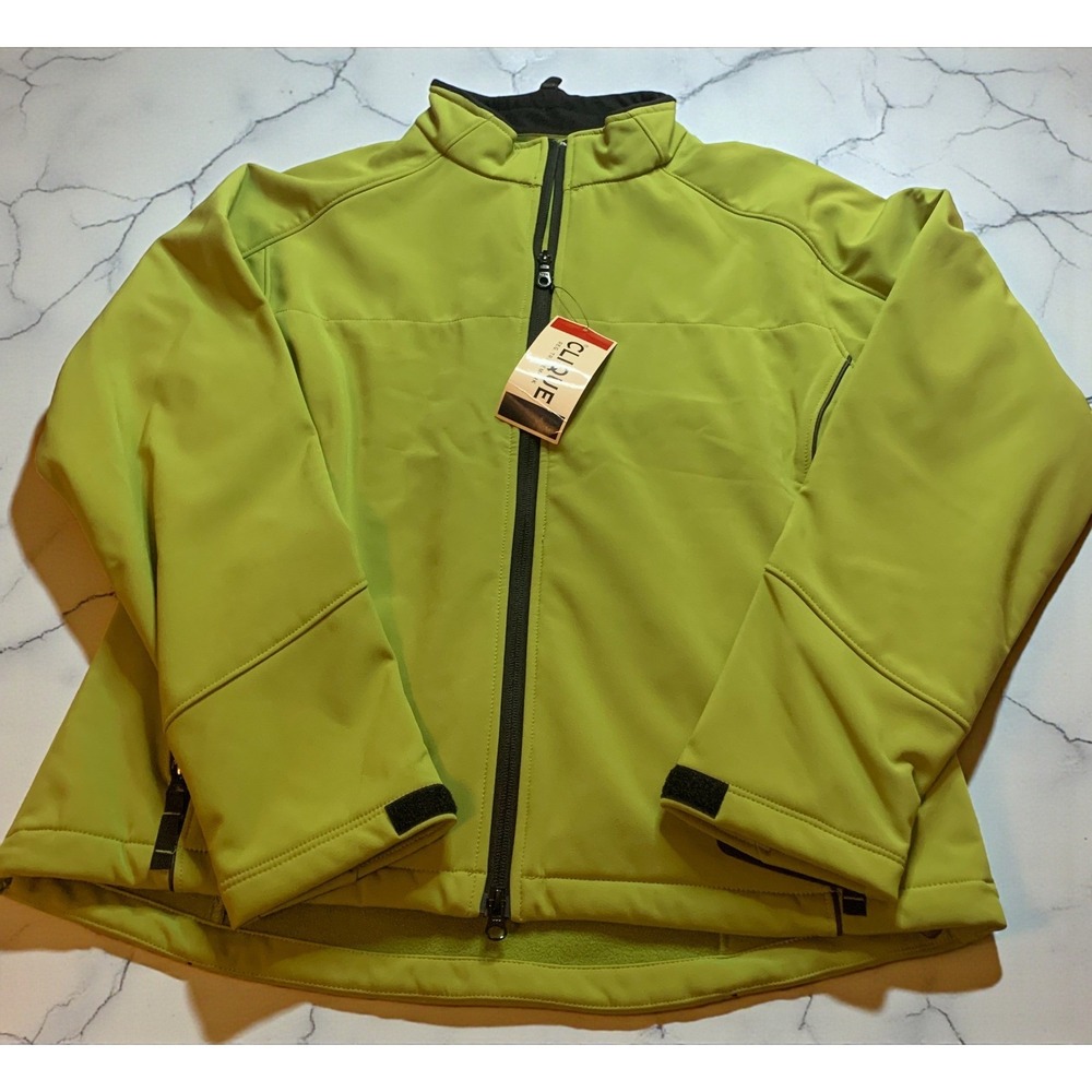 NWT Clique Softshell Jacket Lime Green Full Zip L Lightweight Outdoor Activewear - Picture 2 of 7